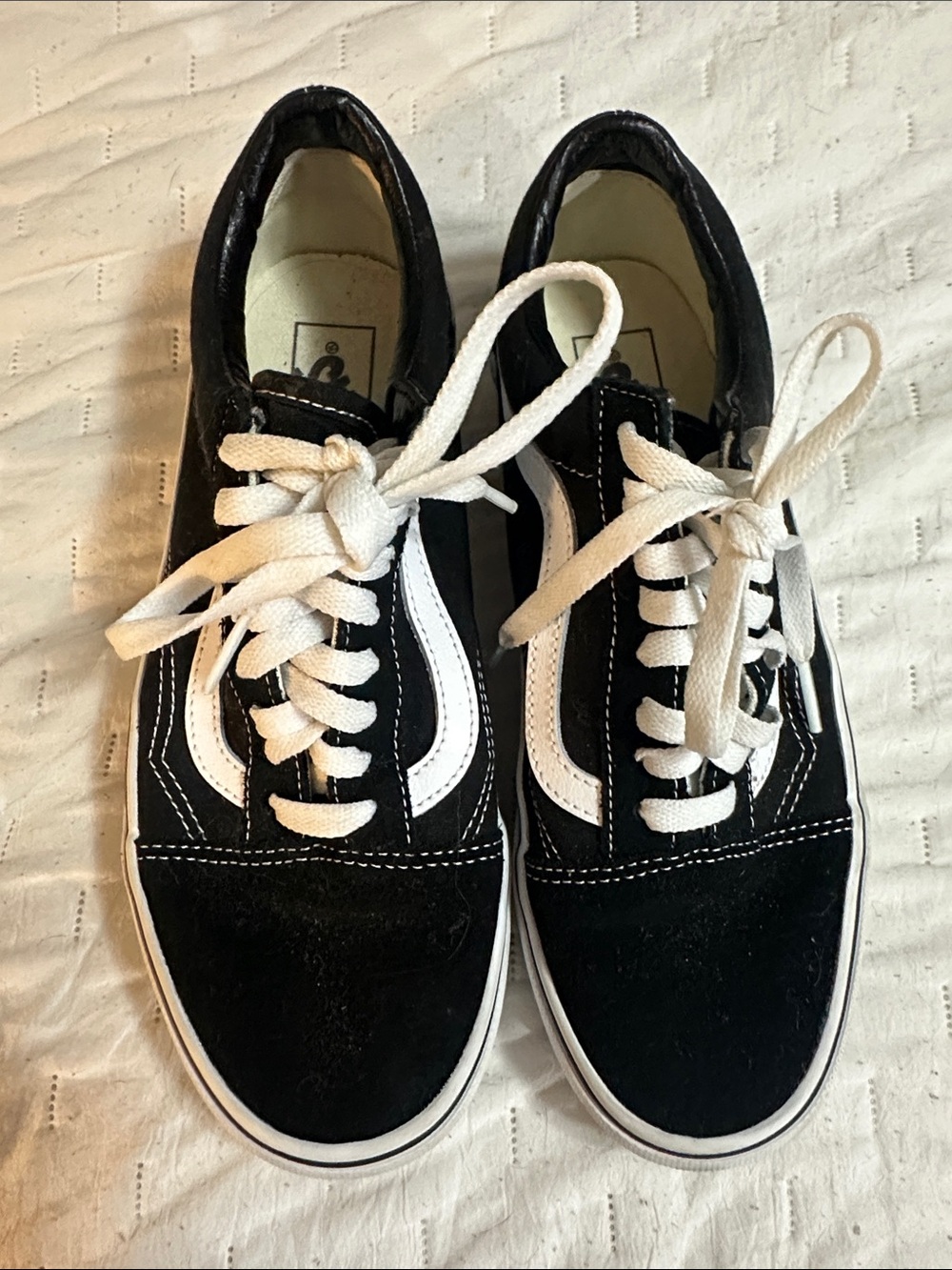 Vans Black and White Plateform  Skate Sneakers